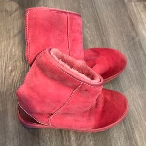 UGG Pink Winter & Rain Boots with Soft Suede Material and Plush Lining